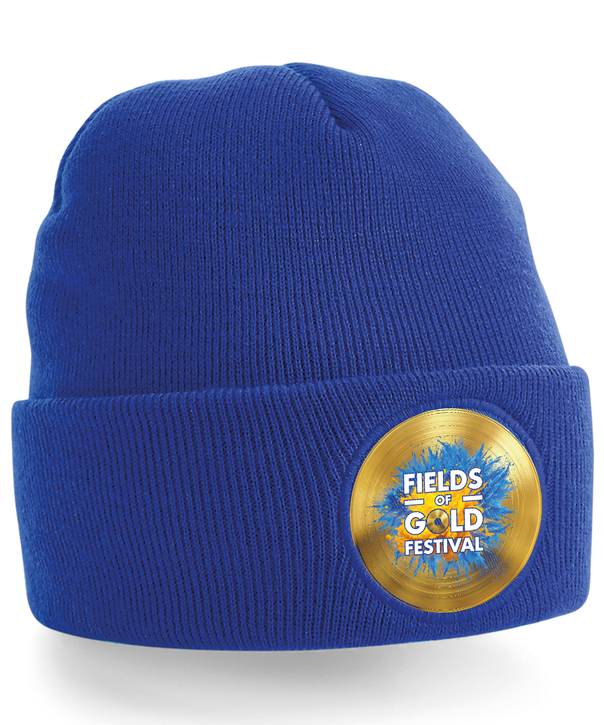 Fields of Gold Winter Beanie Hat Blue