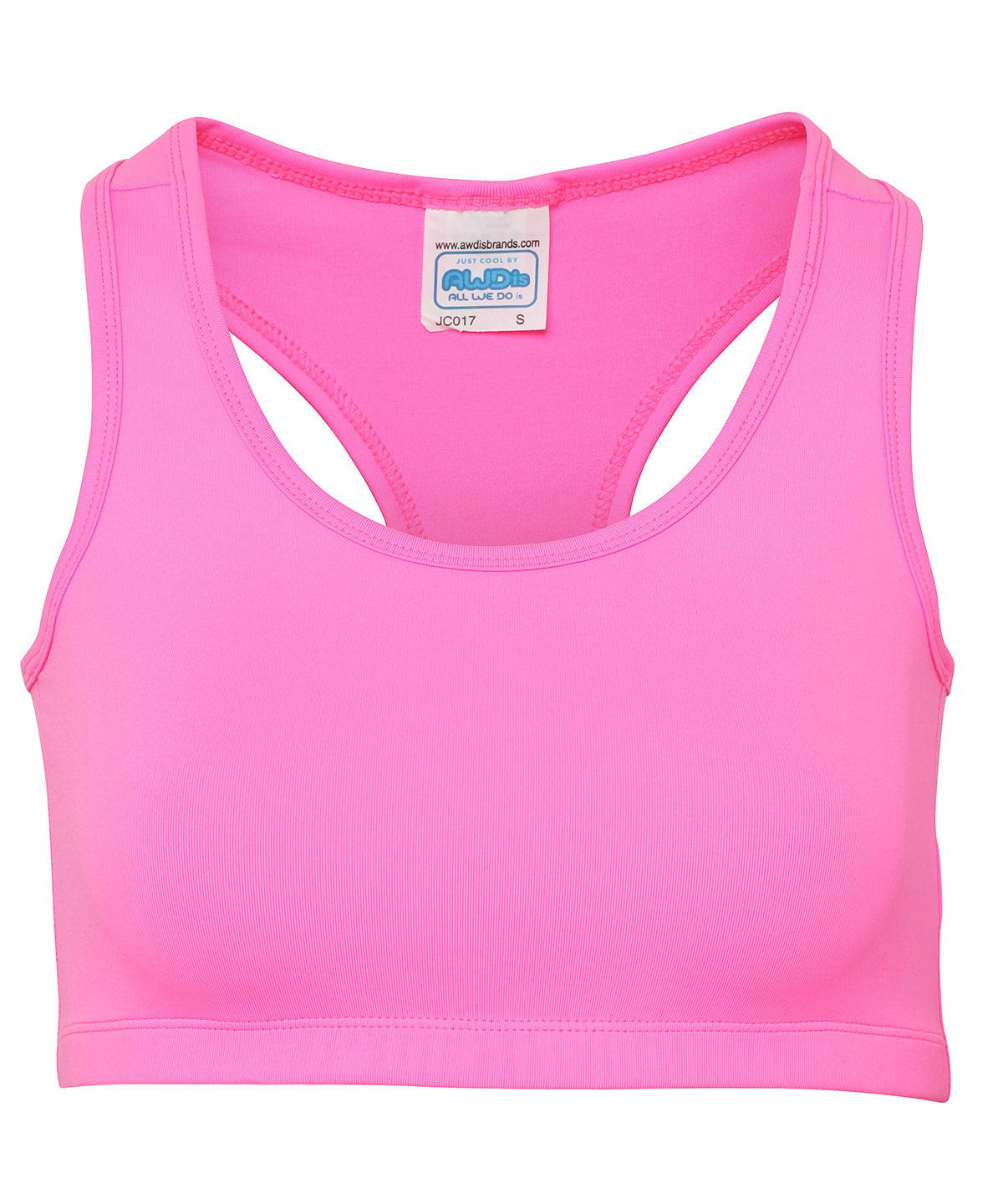 Electric Pink Womens Sports Crop Top