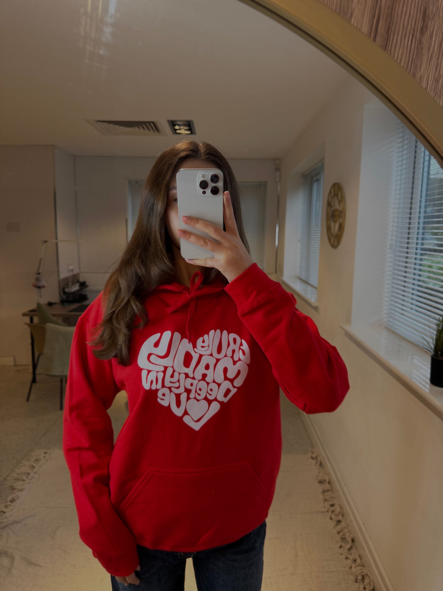 Truly Madly Deeply In Love - Red Hooded Jumper