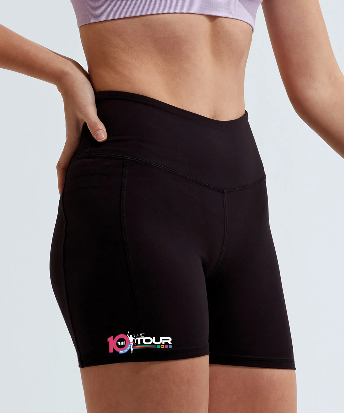 The Tour 2025 Black Recycled Micro Shorts