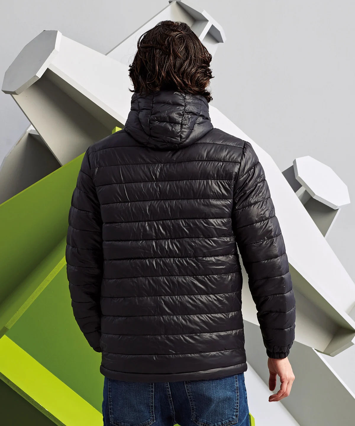 Men's Padded Jacket - Black/Yellow