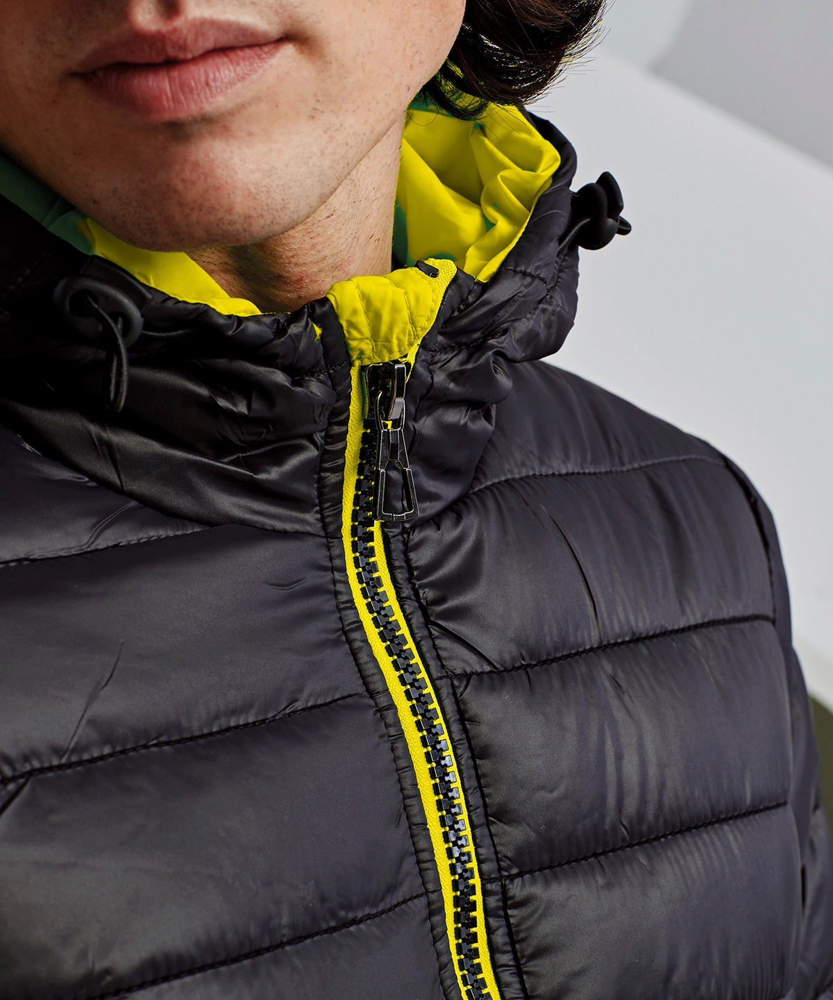 Men's Padded Jacket - Black/Yellow