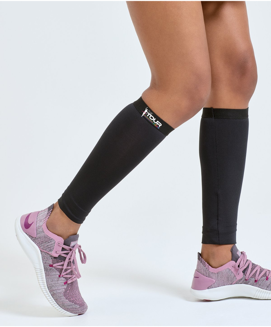 Black Tour Branded Compression Calf Sleeves