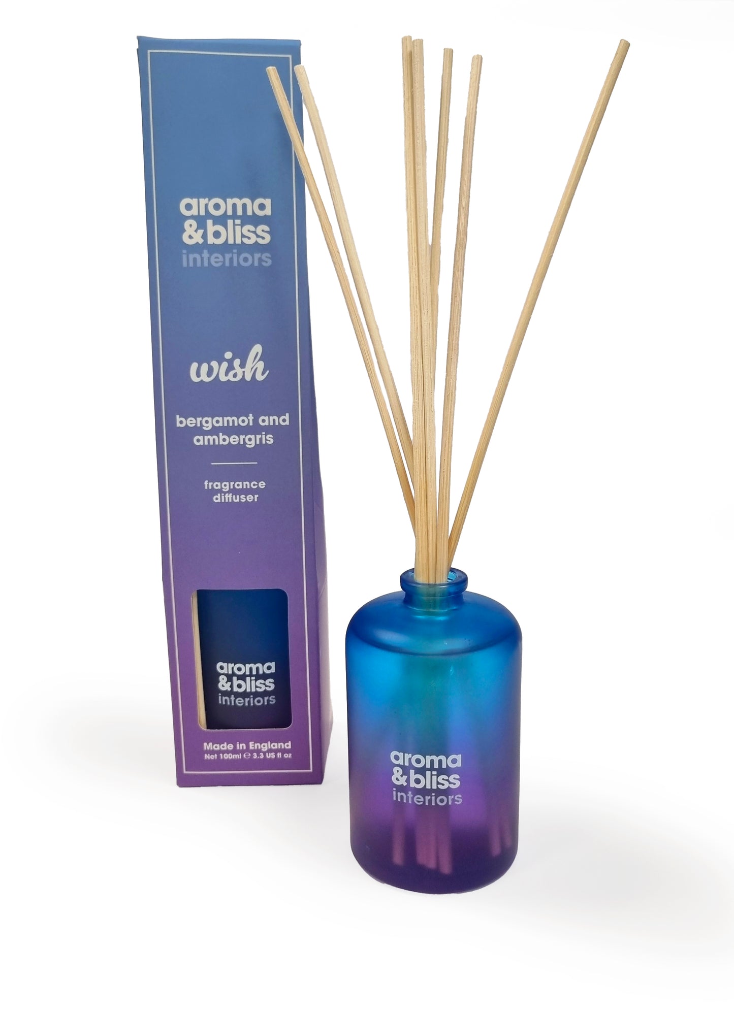 Aroma & Bliss Interiors Scented Reed Diffuser - Bergamot & Ambergris