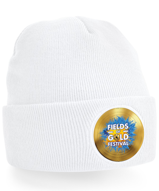 Fields of Gold Winter Beanie Hat White
