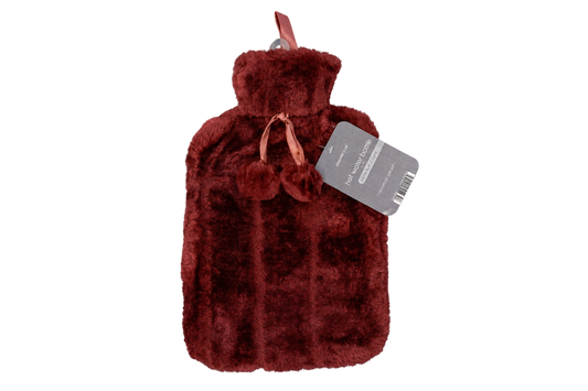 Burgundy hot water bottle with background removed